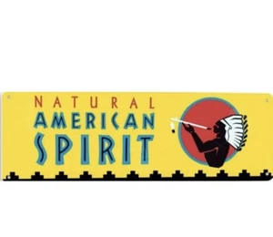 Natural American Spirit Tin Sign - 11x4 Inch Cigarette Cigar Advertising Art - Picture 1 of 1