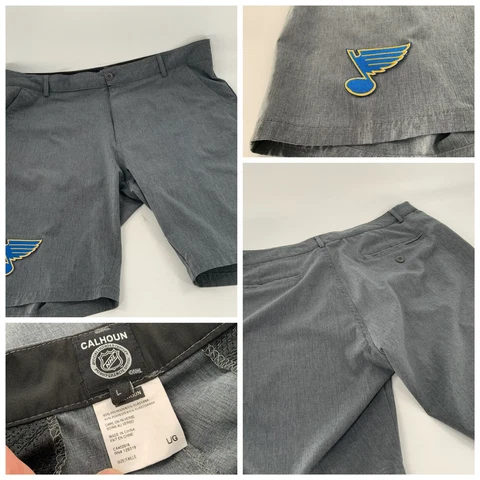 St. Louis Blues NHL Calhoun Golf Shorts L Men 36 Gray Poly Flat Front YGI D2-149 Cover