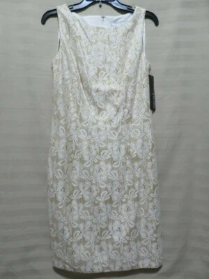 Vestido Feminino Chetta B Forrado Comprimento do Joelho Marfim/Ouro Floral - Tamanho 4 - Imagem 1 de 4