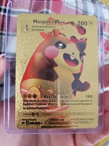 Carta Pokemon Morpeko Vmax Premium Gold Foil Fan Art da collezione strutturata 080/202 - Foto 1 di 4