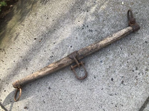 Vtg Primitive Yoke Wood Iron Horse Oxen Farm Western 36” Decor Hanger Spreader - Picture 1 of 12
