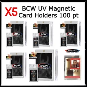 X5 BCW Porta Carte Magnetico UV 100 pt per Collezioni Standard Display Sicuro NUOVO - Foto 1 di 3