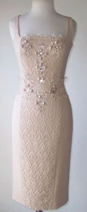 Vestido de encaje ZUHAIR MURAD beige adornado con cuentas joya 38 2 4 o 46 10 - Imagen 1 de 6
