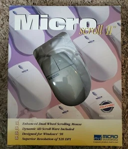 Micro Scroll II Dual wheel scrolling mouse Micro Innovation Hewlett Packard NOS - Picture 1 of 6