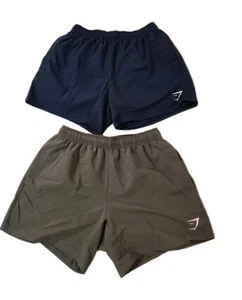 Gymshark 2 Paar Lauf-Sportshorts Damengröße Small blau & grau - Bild 1 von 5