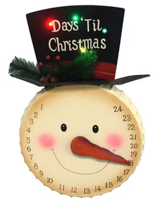 Sterling 20" LED "Days 'Til Christmas" Snowman Face Countdown Advent Calendar - Picture 1 of 1