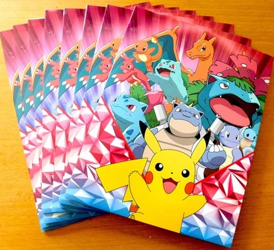 Lote de 8 / Carpeta de Papel Pokemon - Portafolio Escolar de 2 Bolsillos - Pikachu Charizard Foto 1 de 3