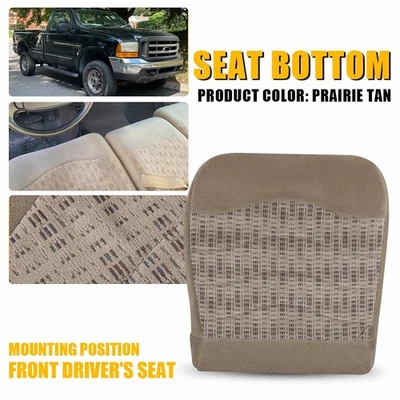 Fit For 1999 2000 F250 F350 F450 F550 Front Driver Bottom TAN Cloth Seat Cover - Image 1 of 4