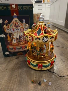 Maisto Christmas Holiday Merry Go Round Light & Sound Animated 12" Carousel READ - Picture 1 of 14