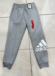 Adidas Heather Gray Sweatpants Fleece Joggers Youth Size M (10/12) Medium NEW - Picture 1 of 2