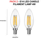 2 X  Meridian- E14 Led Candle Filament Lamp 4w - 3000k Warm White 450 Lumens