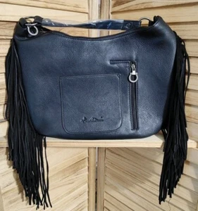 Montana West Purse Black Leather Crossbody Bag w/ Fringe NEW - Picture 1 of 14
