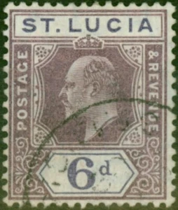 St Lucia 1905 6d Dull Purple & Violet SG72 V.F.U - Picture 1 of 1