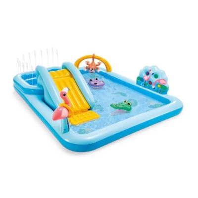 Piscina Hinchable Play Center Jungla Con Diapositiva Y Parche Por Reparación - Imagen 1 de 3