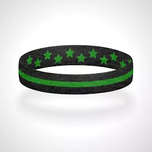 Braccialetto Linea Verde Sottile Reversibile Supporto Militare e Conservazione - Foto 1 di 10