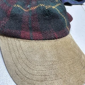 Polo Ralph Lauren Wool Plaid Leather Strap Hat Cap - Picture 1 of 4