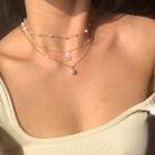 Crystal Butterfly Pendant Necklace Multi-layer Chain Choker Women Party Jewlery