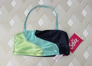Justice Girls Beach Squiggle Colorblock Bikini Top Multicolor Size 5/6 NWT - Picture 1 of 6