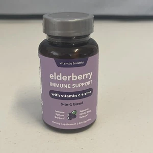 Vitamin Bounty Elderberry Immune Support 60 Caps Vit C, Zinc, Echinacea & Garlic - Picture 1 of 1