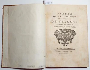 Miscellania 4 tomi Parere di un teologo sulla residenza de Vescovi Gazzella 1779 - Imagen 1 de 11