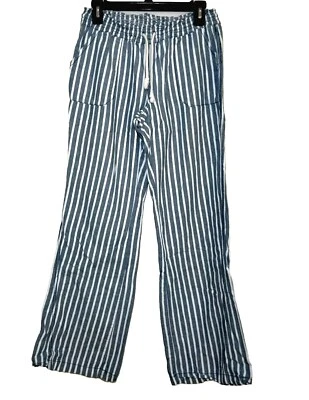 Pantalones para mujer Style Me con cordón MEDIANOS ~4 bolsillos azul blanco LagenLook playeros Foto 1 de 4