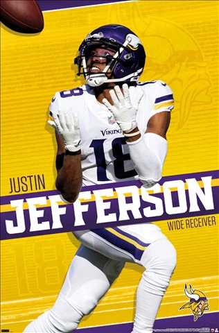 Justin Jefferson SUPERSTAR Minnesota Vikings NFL Football 22x34 Wall POSTER Cover