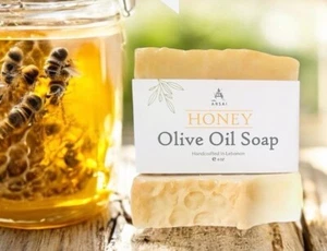 Honey - Pure Olive Oil Bar Soap - All Natural - Handcrafted - Moisturizing - 4oz - Picture 1 of 4