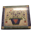 Jewelry Box Solid Cherry W/dutch Flower Pot & Flowers On Top Lined, Ring Holder