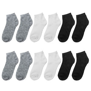 12/24 Pairs Boy Socks Girl Socks Toddler Socks Kids Cotton Socks White Socks