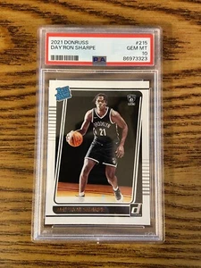 PSA 10 2021 Donruss Day'ron Sharpe #215 Rated Rookie Card - Picture 1 of 2