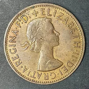1967 Gran Bretagna grande moneta da un penny bronzo regina Elisabetta II moneta mondiale - Foto 1 di 2