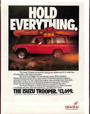 Isuzu Trooper Vintage Print Ad "Hold Everything" - Image 1 of 2