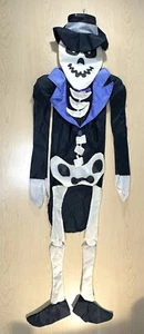 Vintage Skeleton with Top Hat and Tails Windsock 56” Tall - Picture 1 of 18