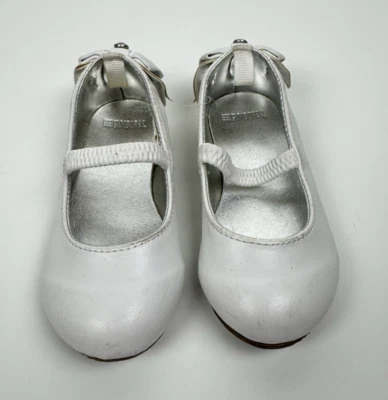 Zapatos de vestir Gymboree niñas pequeñas 6 lazo blanco gema ballet curación vacaciones Pascua Foto 1 de 4