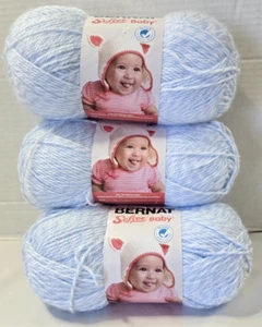 3 NEW BERNAT Softee Baby Denim Marle Blue 100% Acrylic, 5 oz. , 362 yards each - Picture 1 of 7