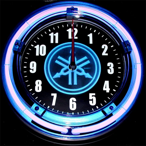 YAMAHA MOTORCYCLES LOGO - 11" Blue Neon Wall Clock Cover