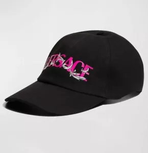 Baseballkappe Versace Logo Barock Detailverstellung/58 Baumwolle schwarz rosa Einzelhandel $ 550 - Bild 1 von 4
