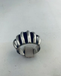Mexiko 925 Sterling Silber Ring erhabener Streifen Kuppel gerippt Größe 8 1/2 - Bild 1 von 10