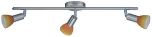 3 Fl. LED, Spar Deckenleuchte Balken Spots Strahler beweglich Nickel gelb orange - Bild 1 von 7