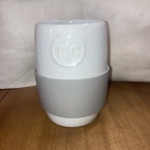 Pampered Chef White Silicone Gripper Mug Cup  for Egg Cooker, Oatmeal, & Cake - Picture 1 of 3
