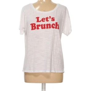 Bella Canvas Damen Medium T-Shirt Weiß Lets Brunch Freizeit Relaxed Fit - Bild 1 von 3