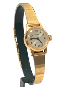 VINTAGE 70s SWISS LADIES MANUAL FHF 69 17 JEWEL GOLD PLATED ADURA WATCH - UNWORN - Picture 1 of 7