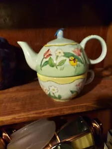 WESTWOOD TEA FOR ONE teiera e tazza di Rosenfeld esposizione ape floreale primavera - Foto 1 di 5