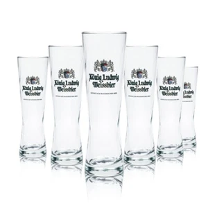 6x König Ludwig Bier Glas 0,5l Weissbier Gläser Exklusiv Weizen Hefe Bayern Beer - Bild 1 von 3