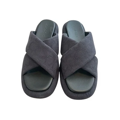 NUEVAS Sandalias Coach Penelope Signature C Jacquard Negras Talla 7.5 Foto 1 de 4