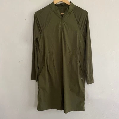 Hurley Womans Green 14 Zip Activewear Long Sleeve Dress SZ L Athleisure Stretch - Image 1 of 4