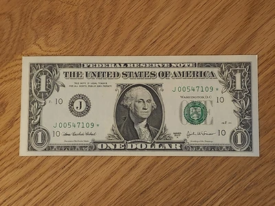 2003A $1 "STAR NOTE" KANSAS CITY UNC/GEM J00547109* 00 START 3 OF 3 CONS SER - Image 1 of 4