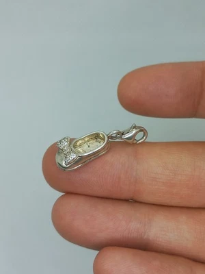 Authentic Thomas Sabo Baby Sliper with Bow Charity for Us Charms Shoe 925 Silver - Immagine 1 di 4