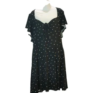 Torrid SZ 5/28 Black Mini Black Skater Sweetheart Neck Romantic Fairy Goth Dress - Picture 1 of 11