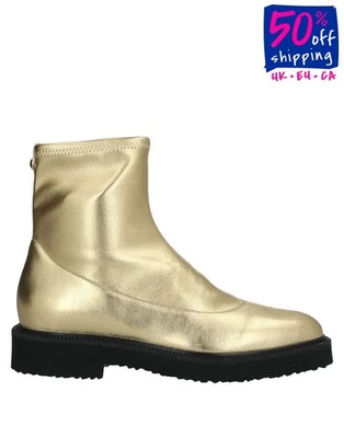 PVP €810 GIUSEPPE ZANOTTI Botines de Cuero US6 UK3 EU36 Dorado Hecho en Italia Foto 1 de 4